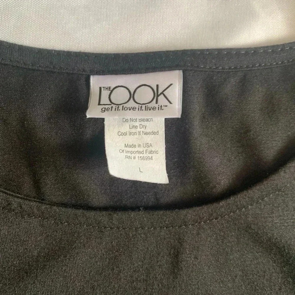 The LOOK Size L Black Top Get It Love It Live It Twist Knot Hem Tunic Top - Picture 5 of 11